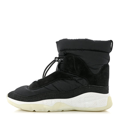 Chanel Nylon Suede Womens Short Boots 39.5 Black 1 of 11