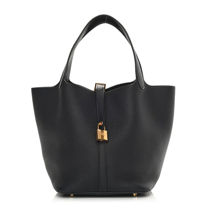 Hermes Taurillon Clemence Picotin Lock 22 MM Bleu Nuit 1 of 11