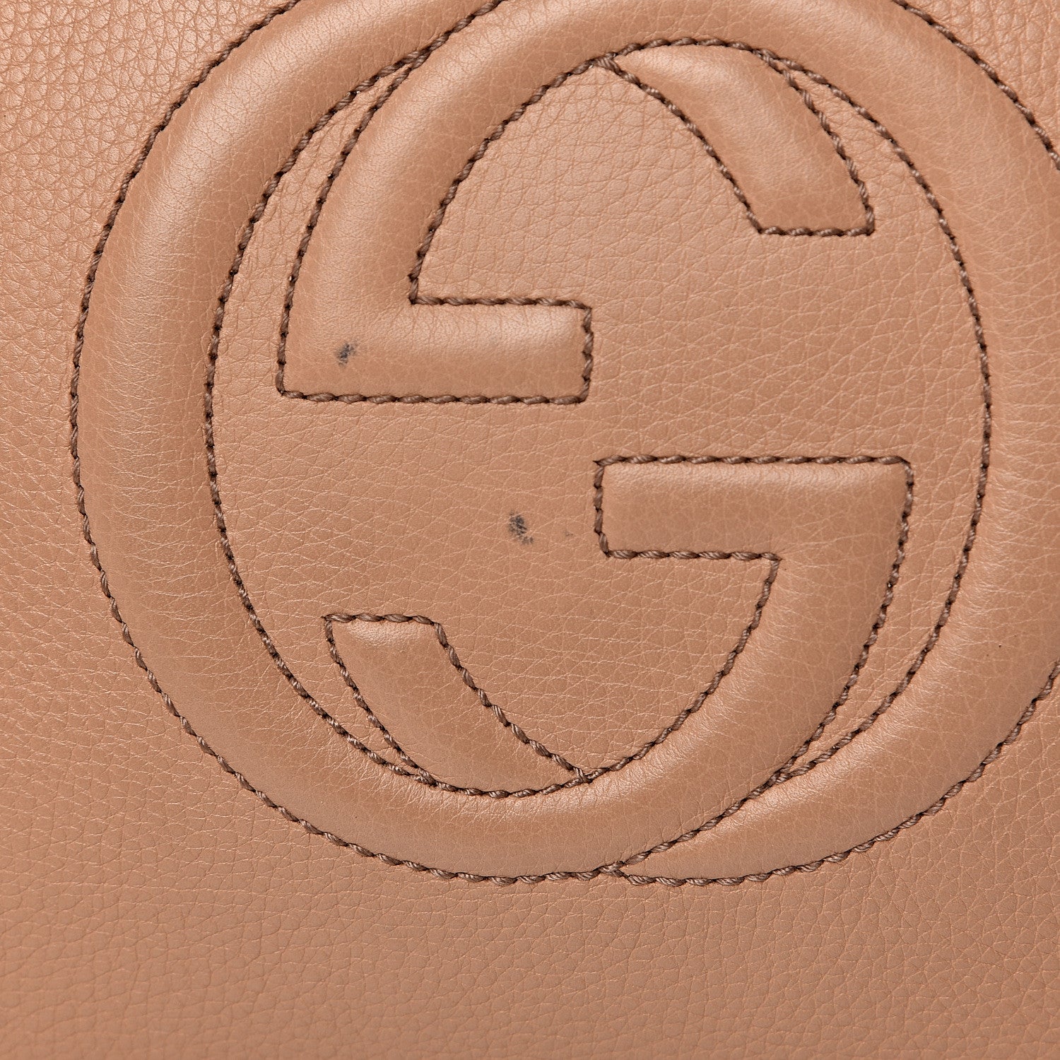 Gucci Pebbled Calfskin Small Soho Top Handle Bag Camelia 12 of 12