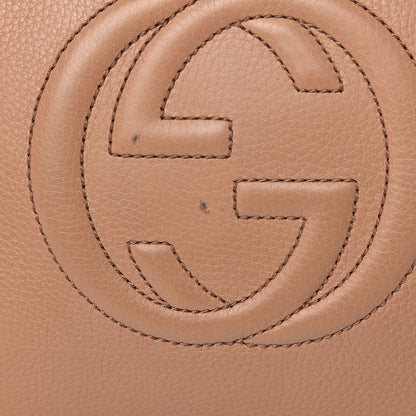 Gucci Pebbled Calfskin Small Soho Top Handle Bag Camelia 12 of 12