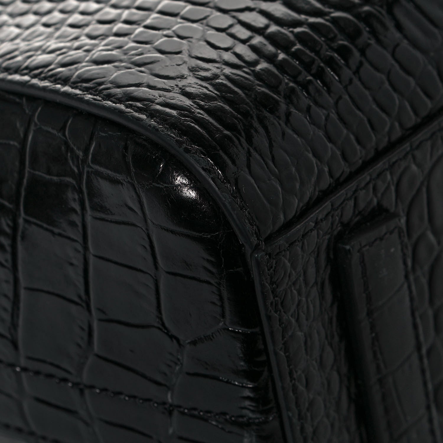 Givenchy Calfskin Crocodile Embossed Mini Antigona Black 9 of 12