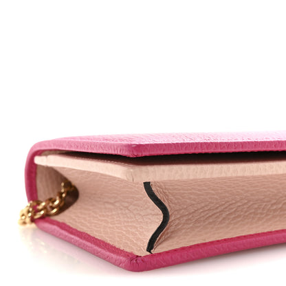 Gucci Dollar Calfskin Mini GG Marmont Chain Wallet Box Pink 8 of 9