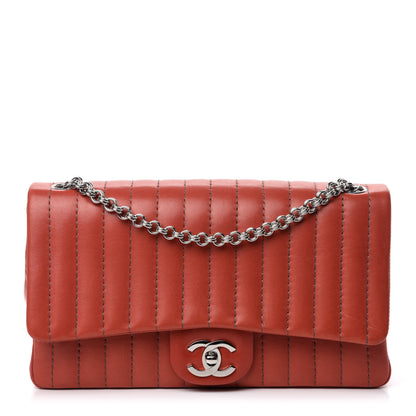 Chanel Lambskin Vertical Quilted Medium Single Flap Red 1 of 13