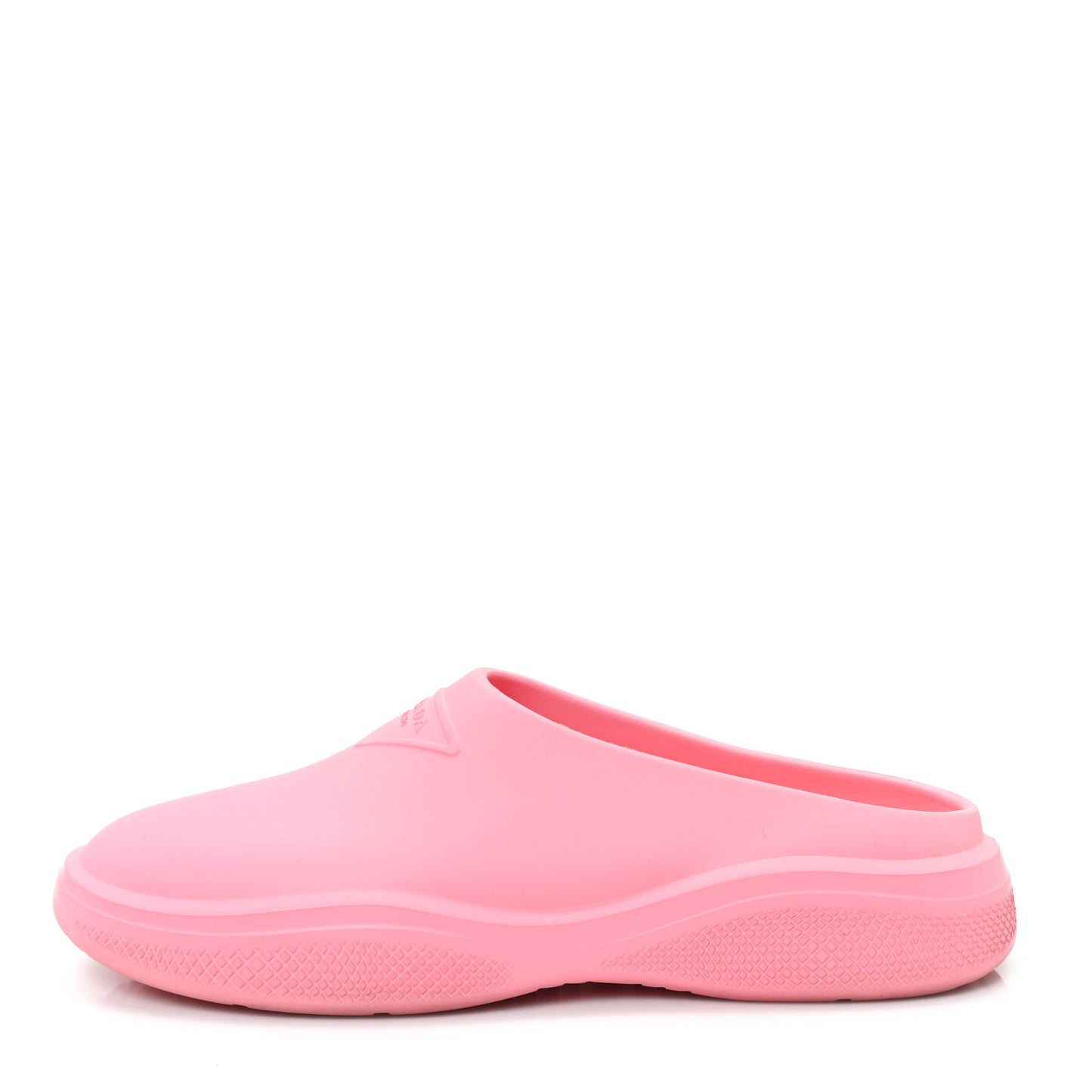 Soft Mellow Rubber Triangle Logo Embossed Womens 25mm Mules 38 Begonia