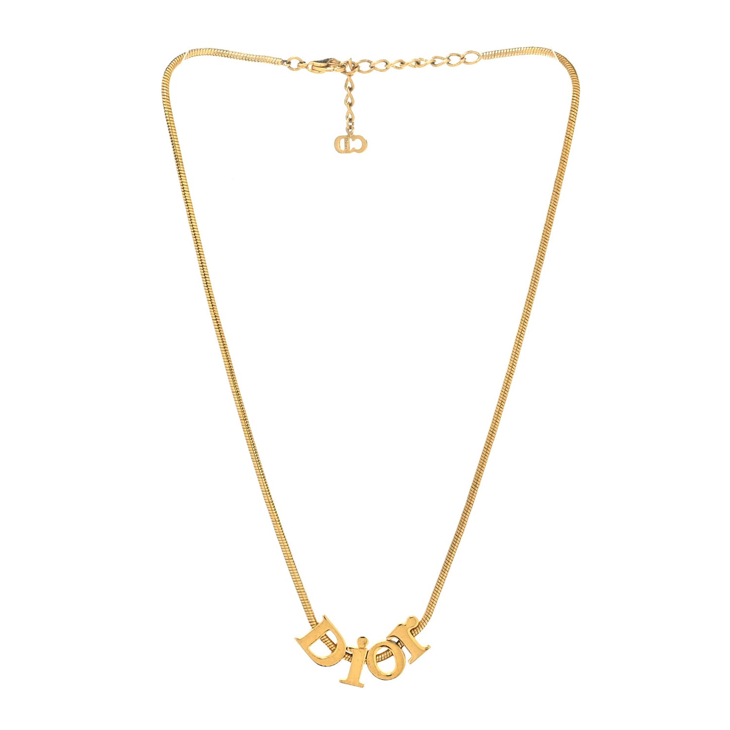 Metal Logo Necklace Gold