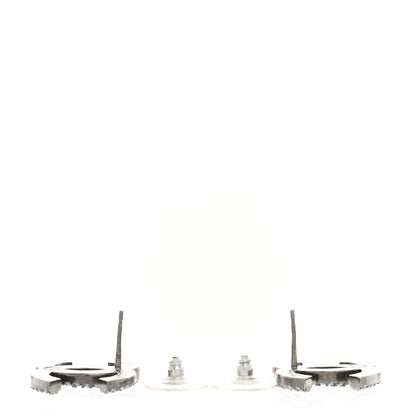 Chanel Crystal Ruthenium Large CC Earrings Grey Silver 3 of 5