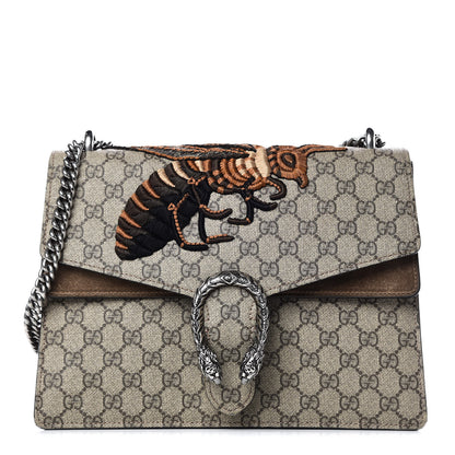 Gucci GG Supreme Monogram Bee Embroidered Medium Dionysus Shoulder Bag Taupe 1 of 11