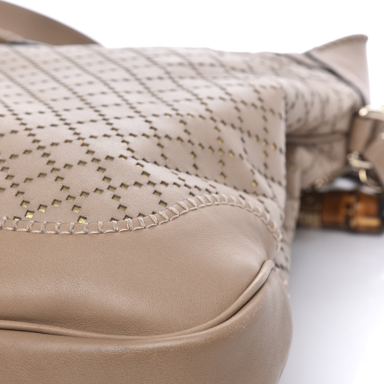 Gucci Calfskin Laser Cut Medium New Jackie Shoulder Bag Porridge 12 of 13