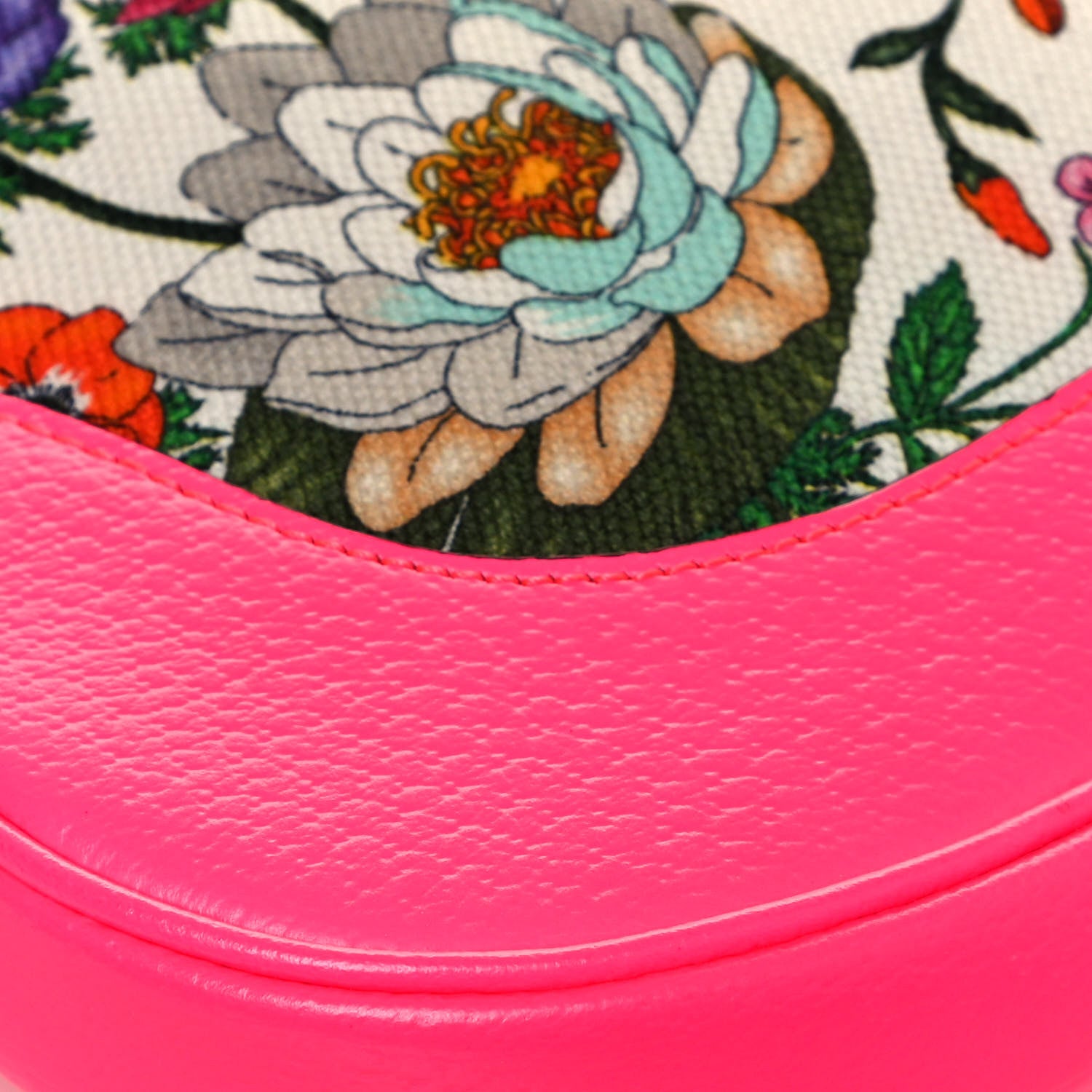 Gucci Canvas Flora Medium Jackie Hobo Fuchsia 9 of 13