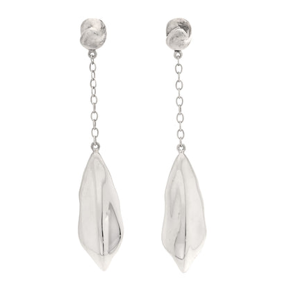 Tiffany Sterling Silver Elsa Peretti Nature Leaf Drop Earrings 1 of 4