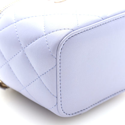 Chanel Lambskin Quilted Top Handle Mini Vanity Case With Chain Light Purple 9 of 11