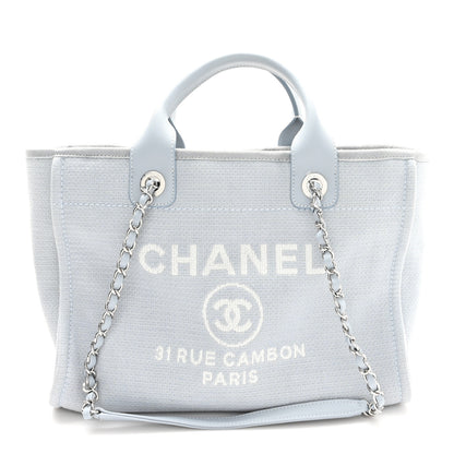 Chanel Mixed Fibers Small Deauville Tote Light Blue 1 of 11