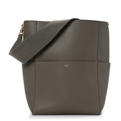 Celine Soft Grained Calfskin Sangle Bucket Bag Taupe 1 of 7