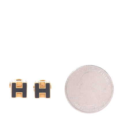 Hermes Gold Lacquered Cage d'H Earrings Black 2 of 4