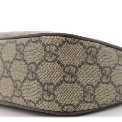 Gucci GG Supreme Monogram Textured Dollar Calfskin Small Ophidia Hobo Beige Ebony New Acero 9 of 11