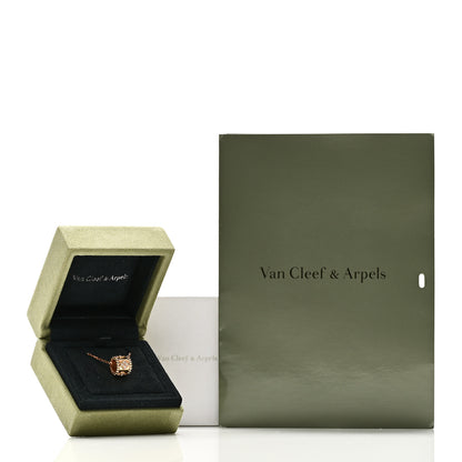Van Cleef & Arpels 18K Rose Gold Diamond Small Perlee Clovers Pendant Necklace 6 of 6