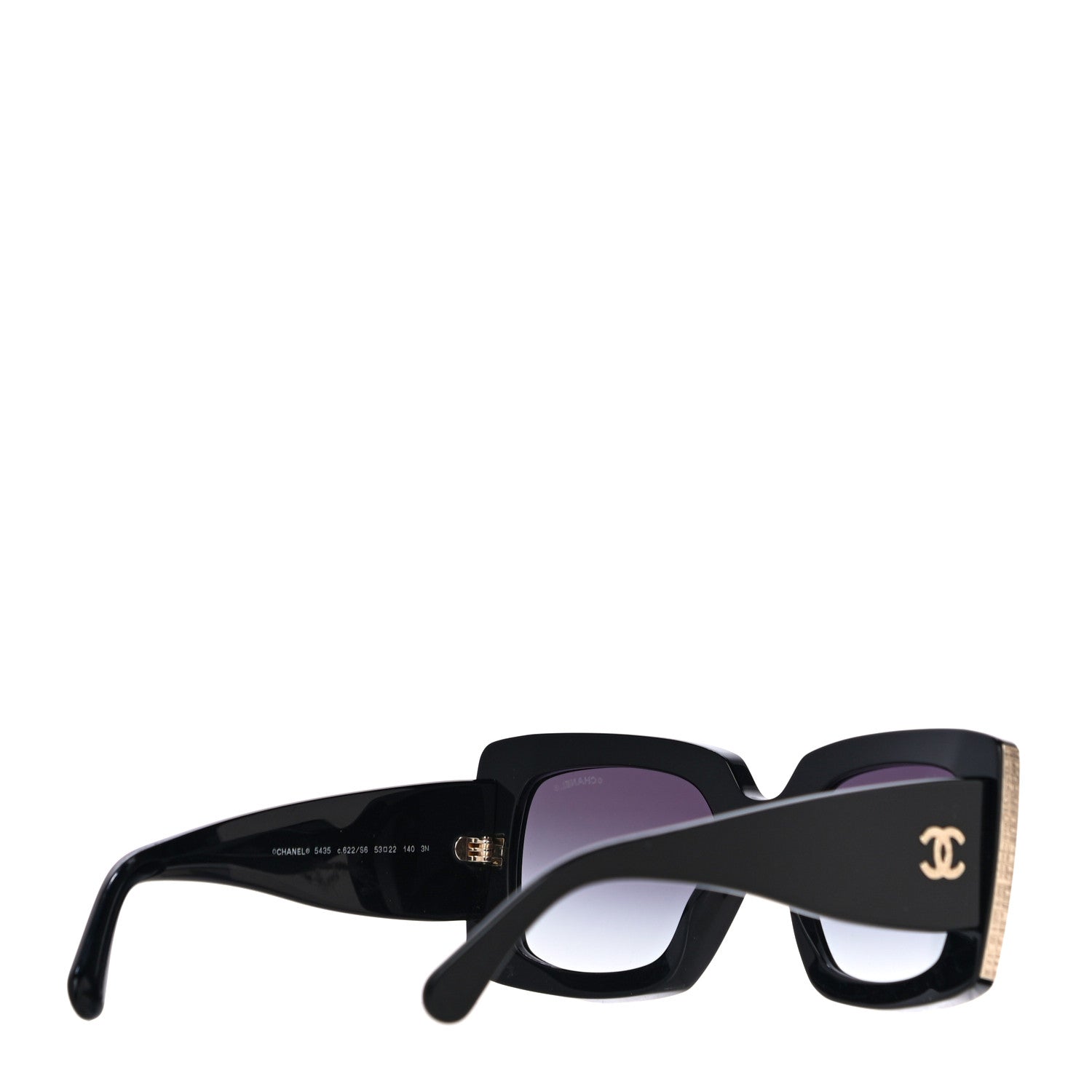 Chanel Acetate Rectangle Sunglasses 5435 Black 3 of 7