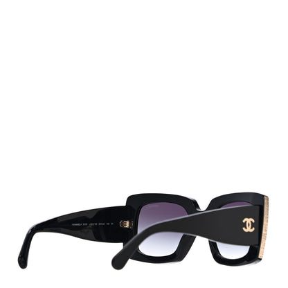 Chanel Acetate Rectangle Sunglasses 5435 Black 3 of 7