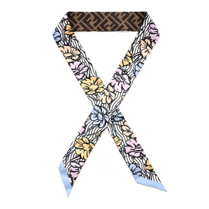 Fendi X JOSHUA VIDES Silk FF Floral Wrappy Scarf Multicolor 1 of 4