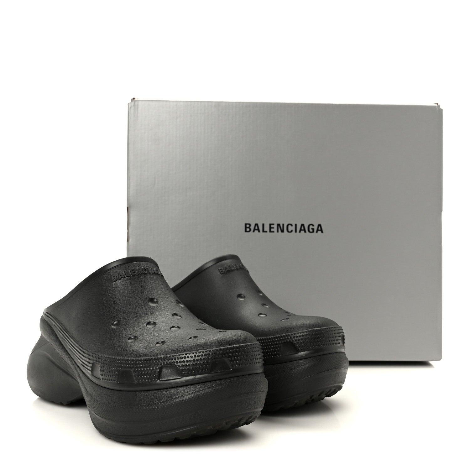 Balenciaga X CROCS Rubber Womens Mules 38 Black 10 of 10
