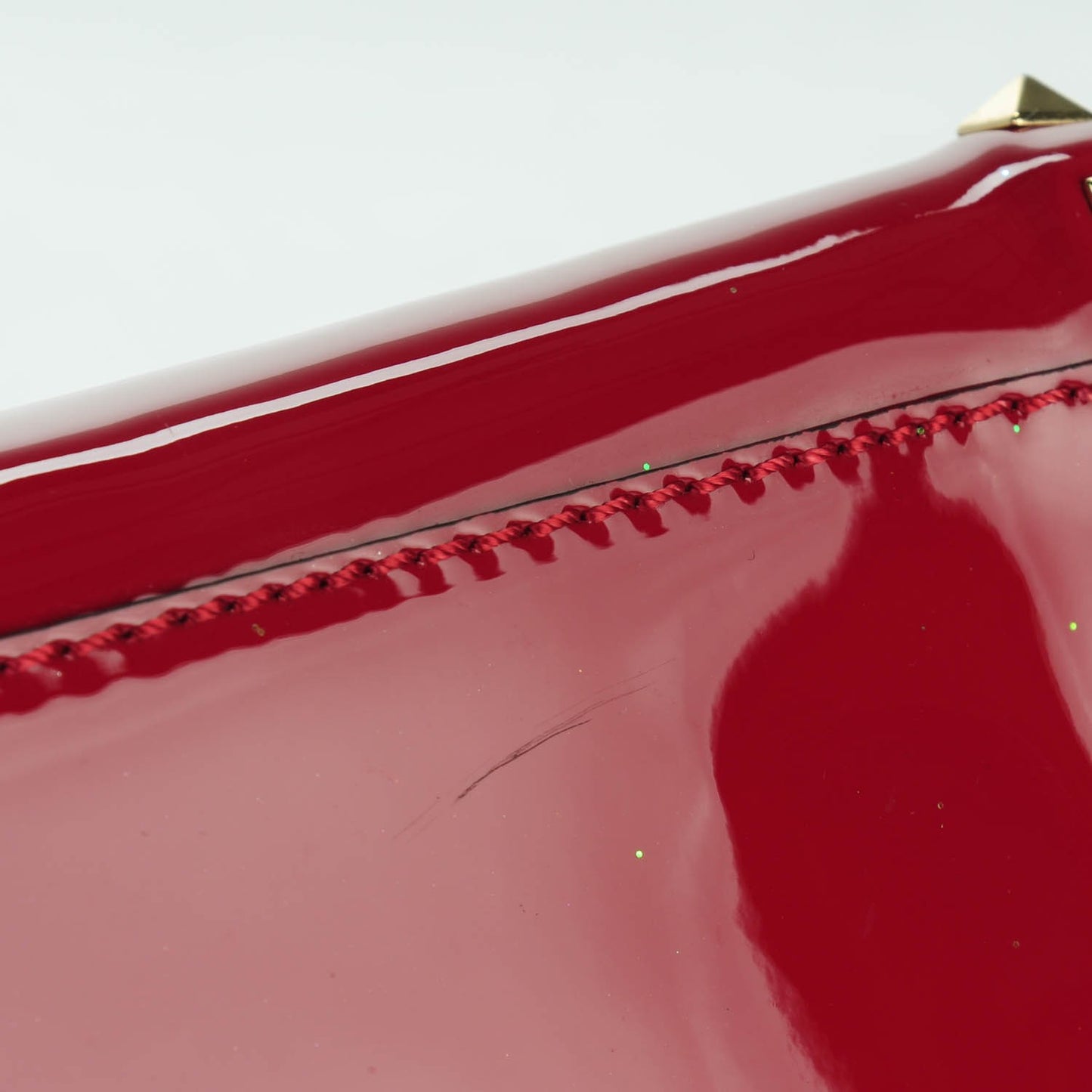 Patent Small Rockstud Double Handle Tote Rosso Valentino