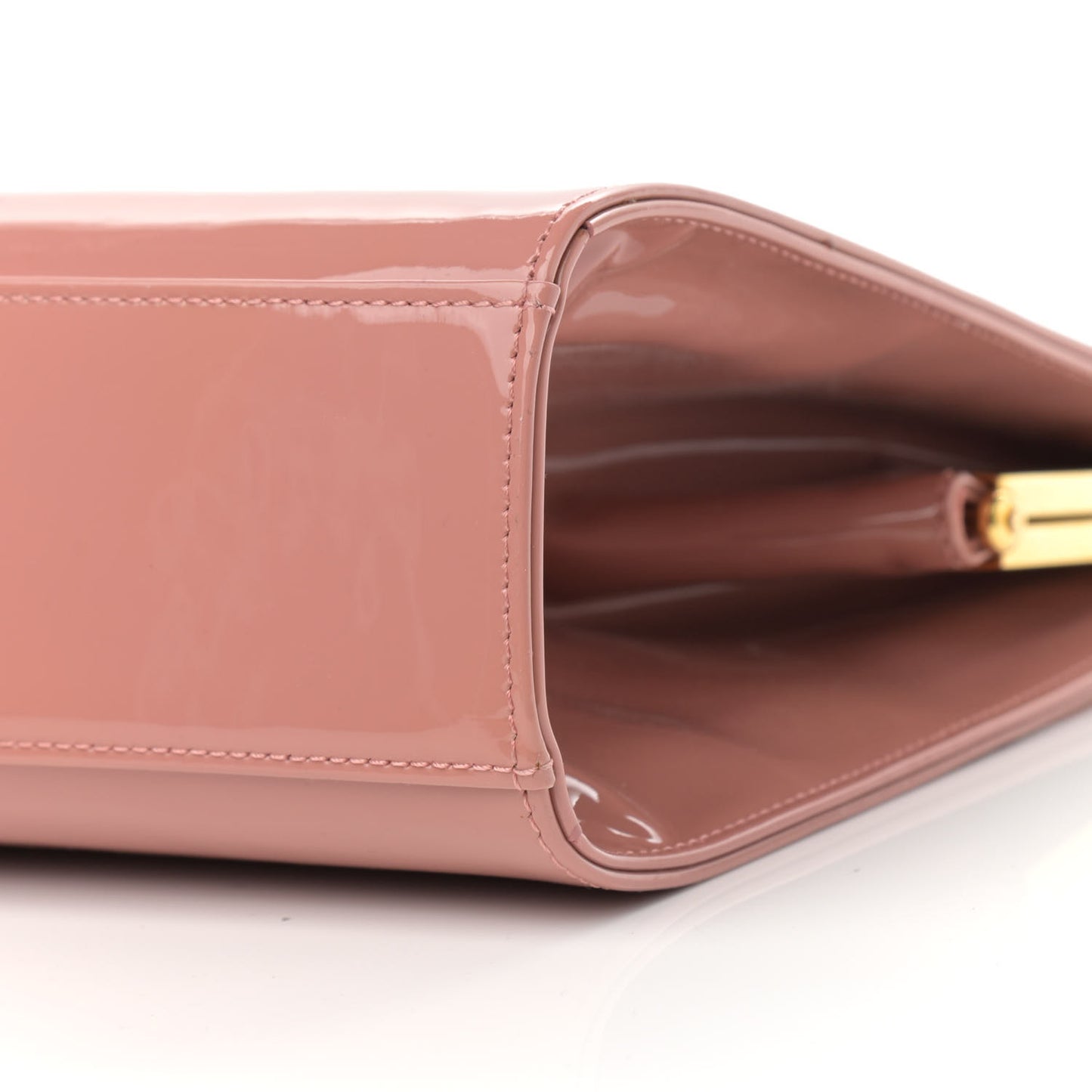 Patent Calfskin Elegant Top Handle Bag Blush
