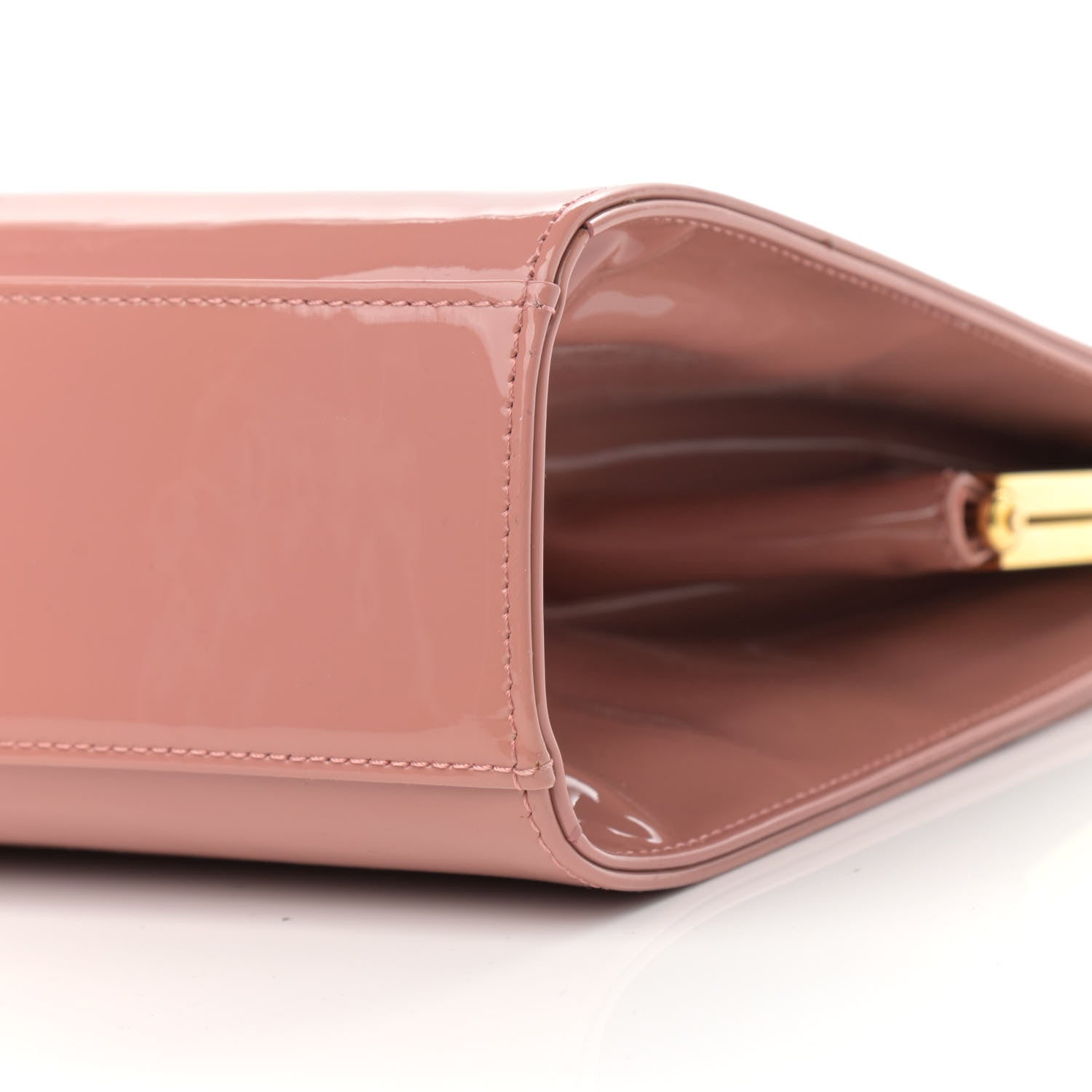 Mansur Gavriel Patent Calfskin Elegant Top Handle Bag Blush 9 of 10