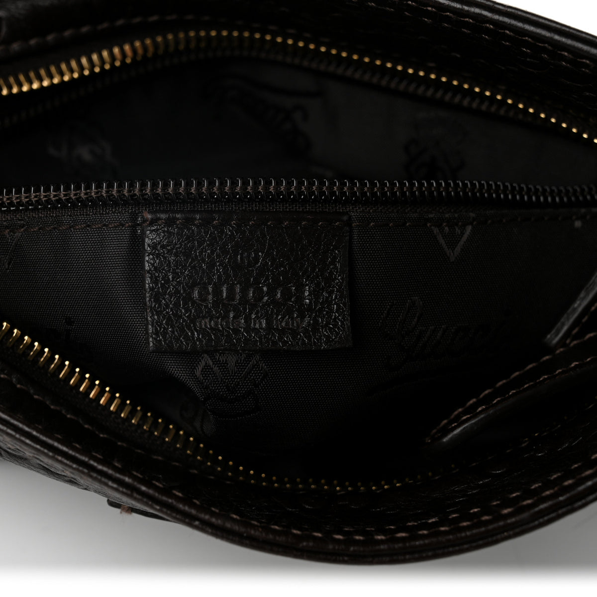 Guccissima Small Flat Messenger Bag Dark Brown