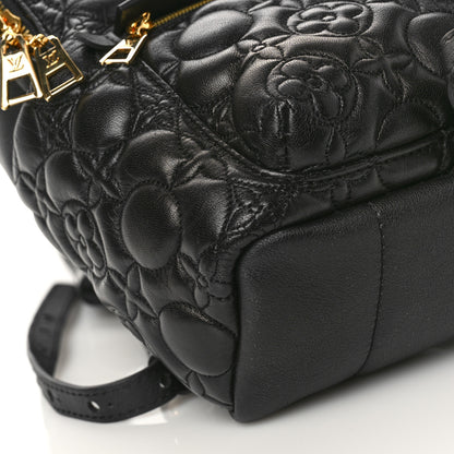 Louis Vuitton Lambskin Flower Quilted Palm Springs Backpack PM Black 7 of 8
