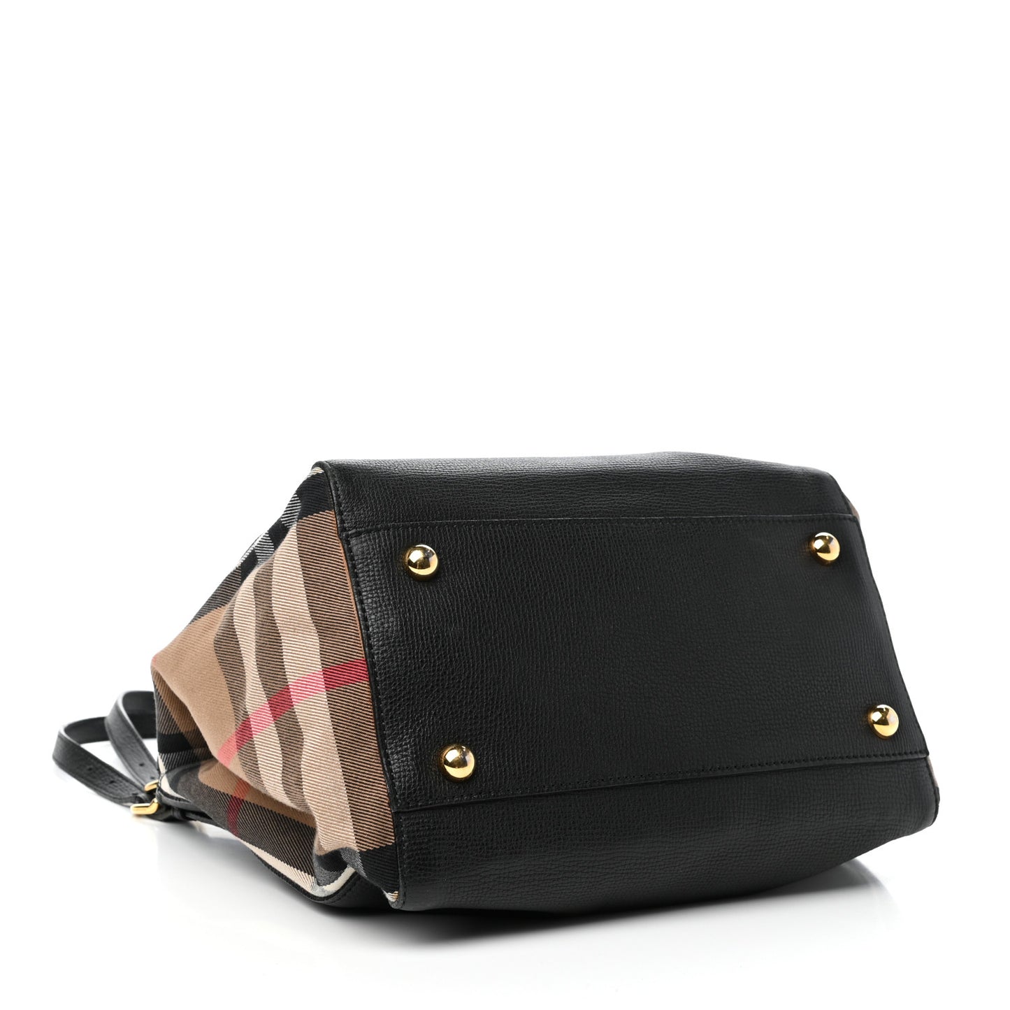 Grainy Calfskin House Check Small Canterbury Black