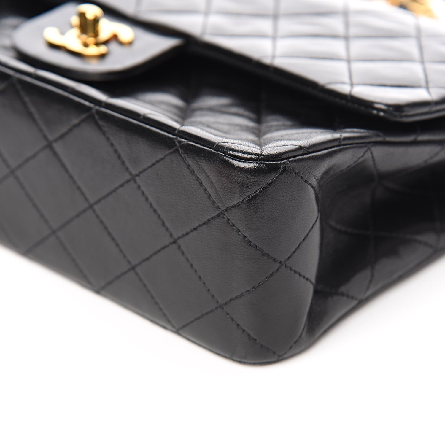 Chanel Lambskin Quilted Medium Double Flap Black 10 of 12