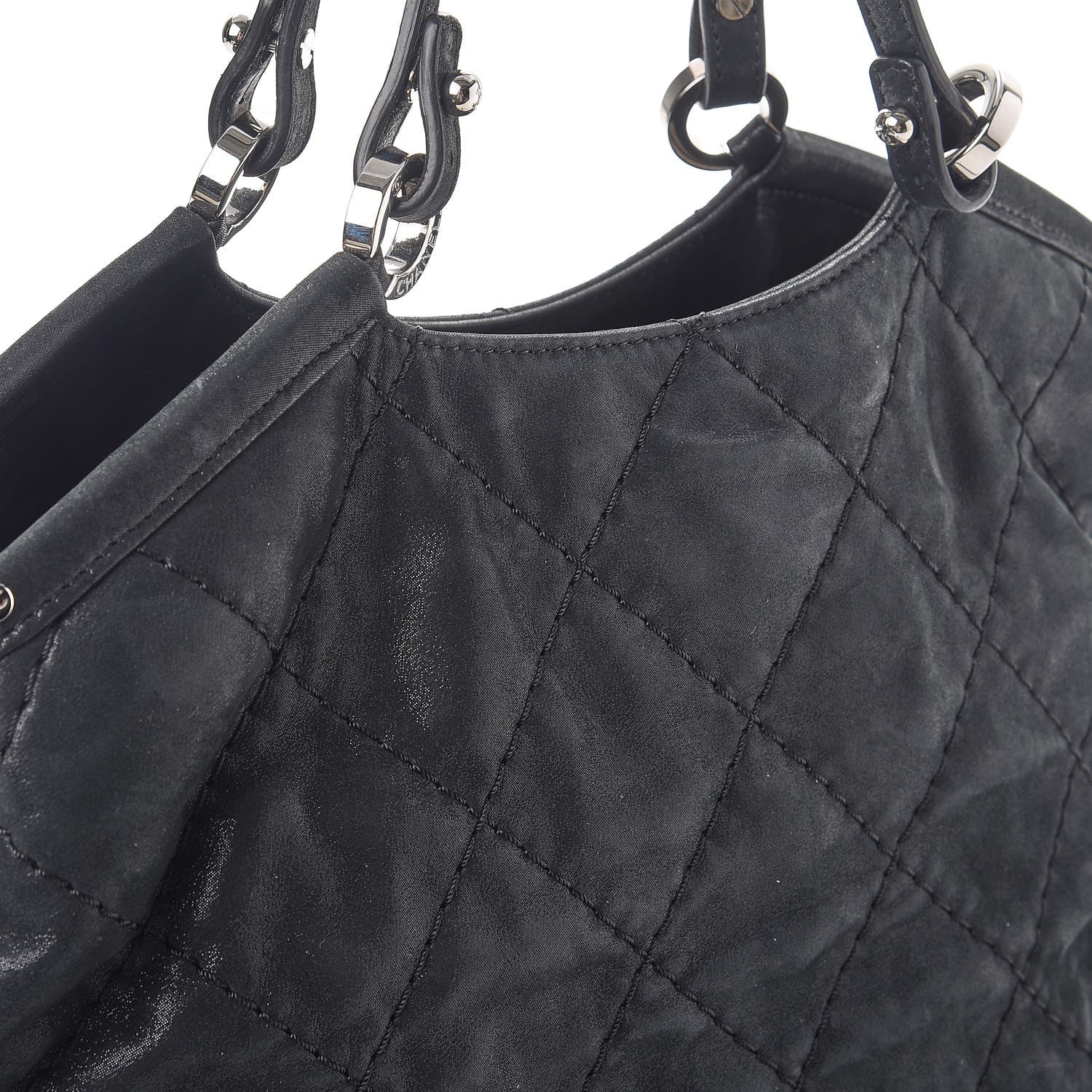 Chanel Iridescent Calfskin Quilted Small Sea Hit Tote Black 8 of 8