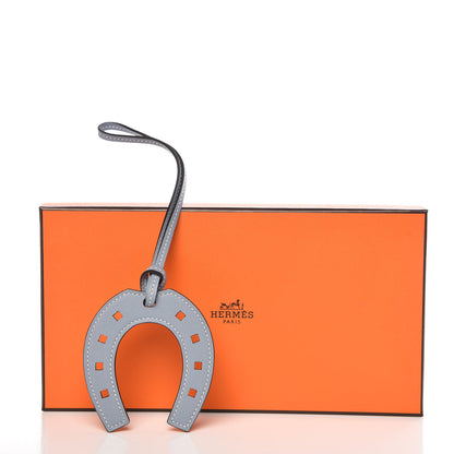 Hermes Swift Paddock Horseshoe Bag Charm Bleu Lin 4 of 4