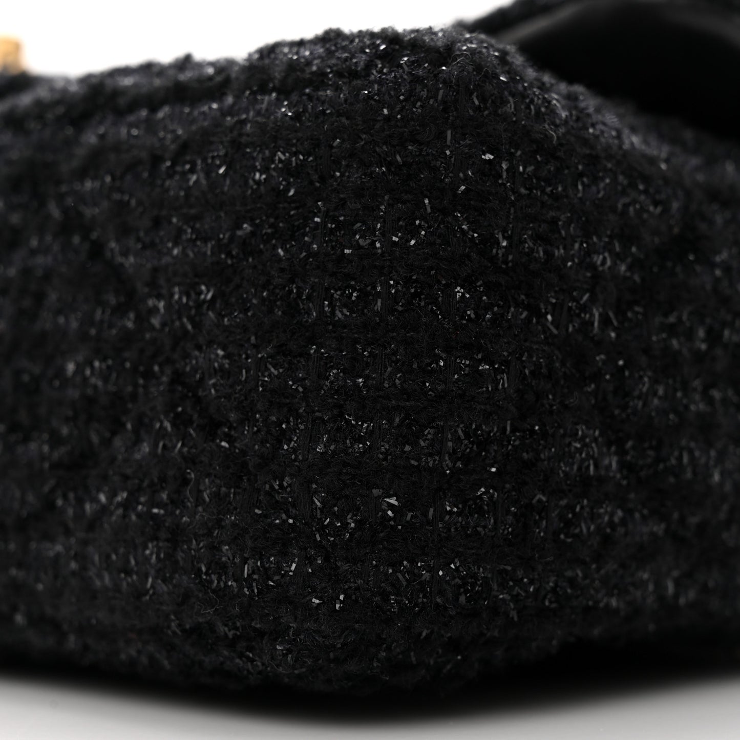 Tweed Quilted Medium Crystal CC Single Flap Black