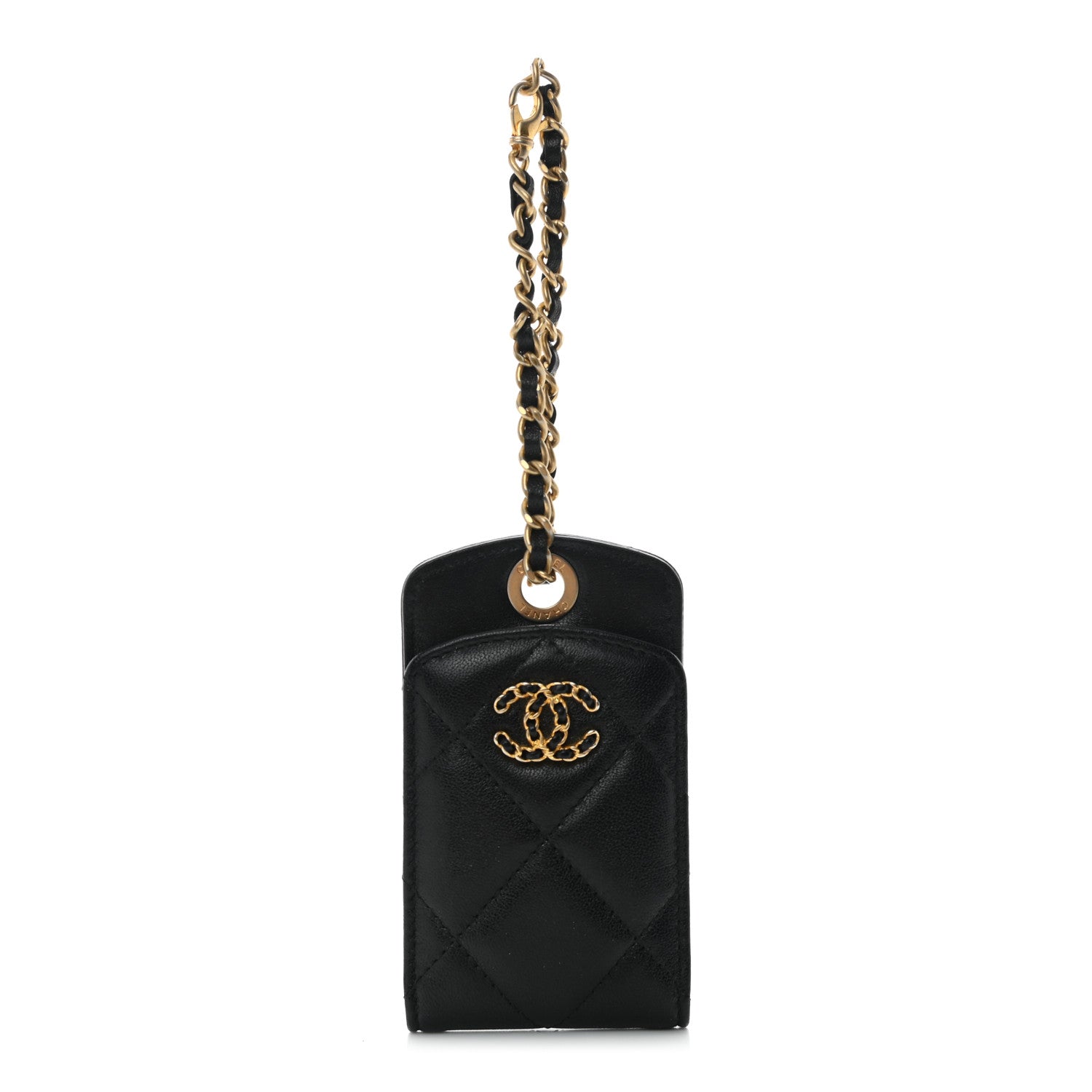 Chanel Lambskin Quilted Chanel 19 Luggage Tag Black 1 of 6