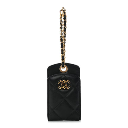 Chanel Lambskin Quilted Chanel 19 Luggage Tag Black 1 of 6