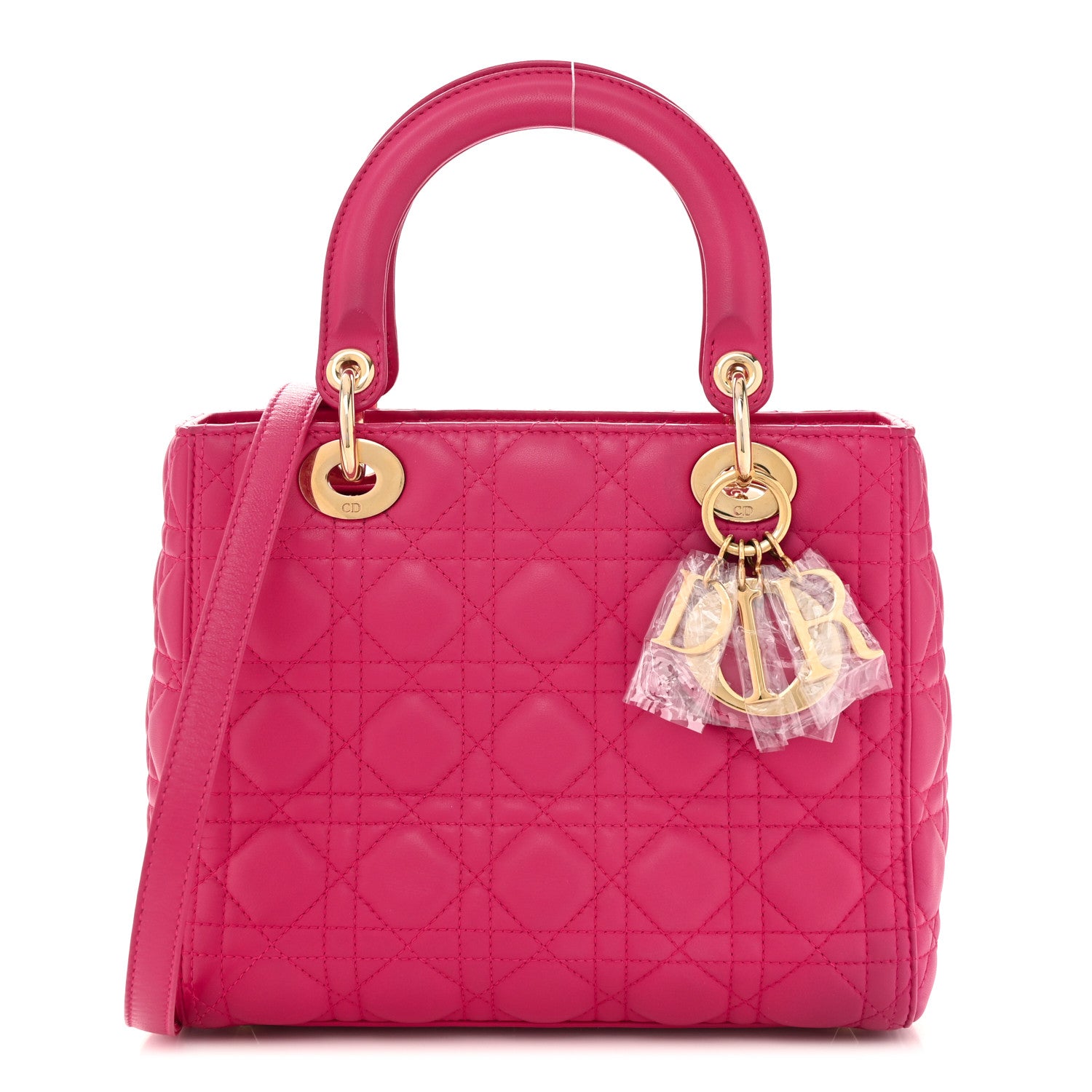 Christian Dior Lambskin Cannage Medium Lady Dior Fuchsia 1 of 11