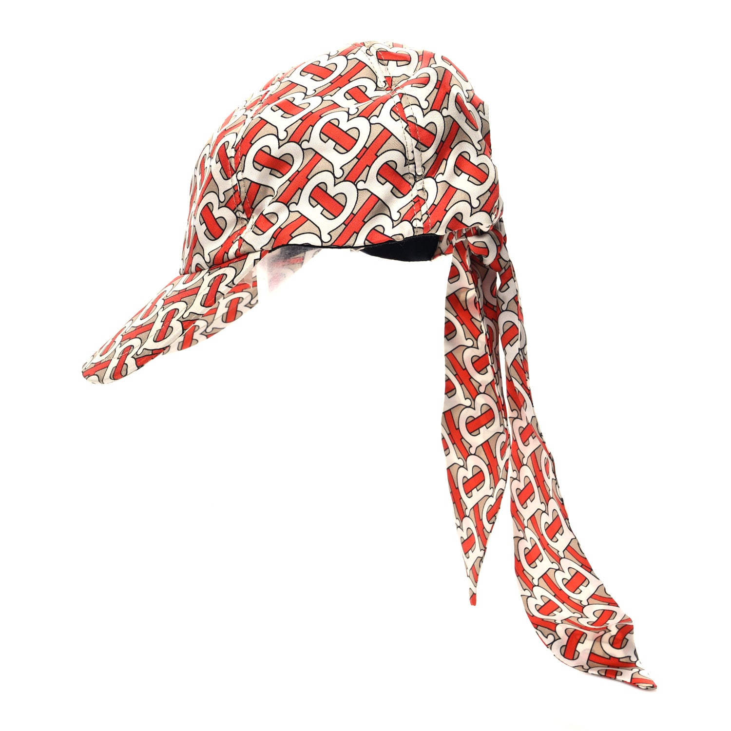 Burberry Silk TB Monogram Foulard Baseball Hat S Vermillion 3 of 7