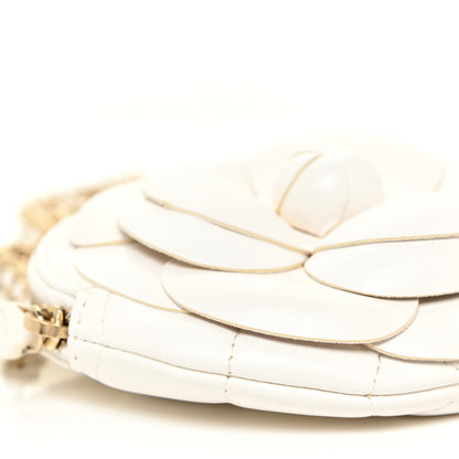 Chanel Lambskin Mini Camellia Bouquet Clutch With Chain White 9 of 11
