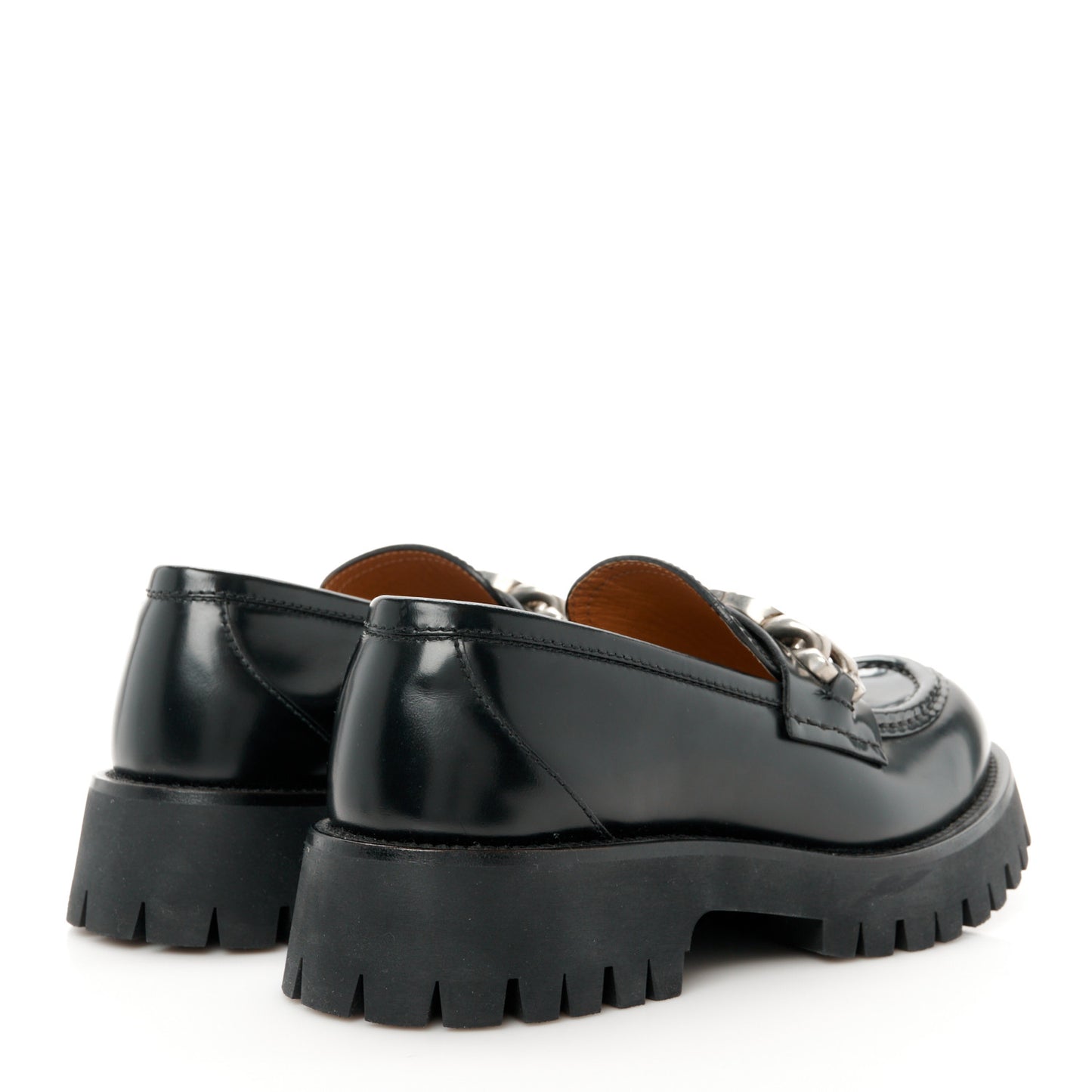 Cordovan Lux Womens Jeanne Platform Lug Sole 30/45mm Loafers 39 Black