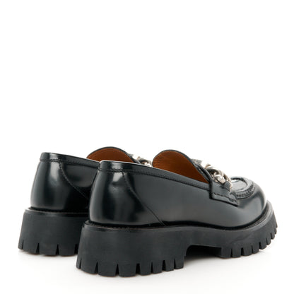 Gucci Cordovan Lux Womens Jeanne Platform Lug Sole 30/45mm Loafers 39 Black 4 of 9