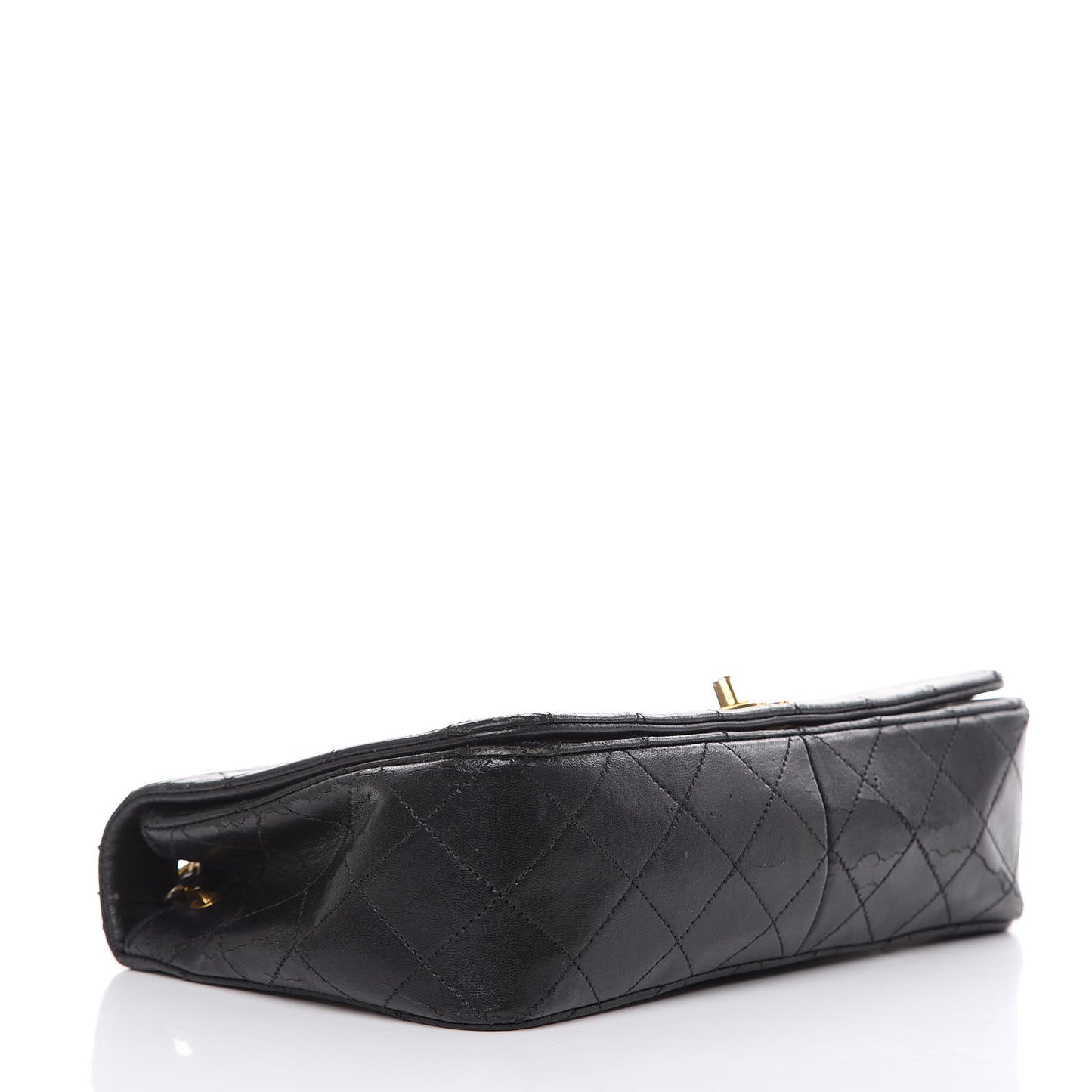 Lambskin Quilted Small Single Flap Black
