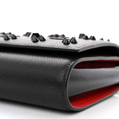 Christian Louboutin Calfskin Spikes Loubinthesky Paloma Clutch Black 11 of 11