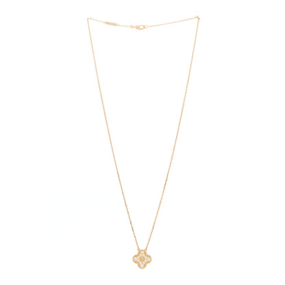 Van Cleef & Arpels 18K Rose Gold Diamond Vintage Alhambra Pendant Necklace 3 of 6