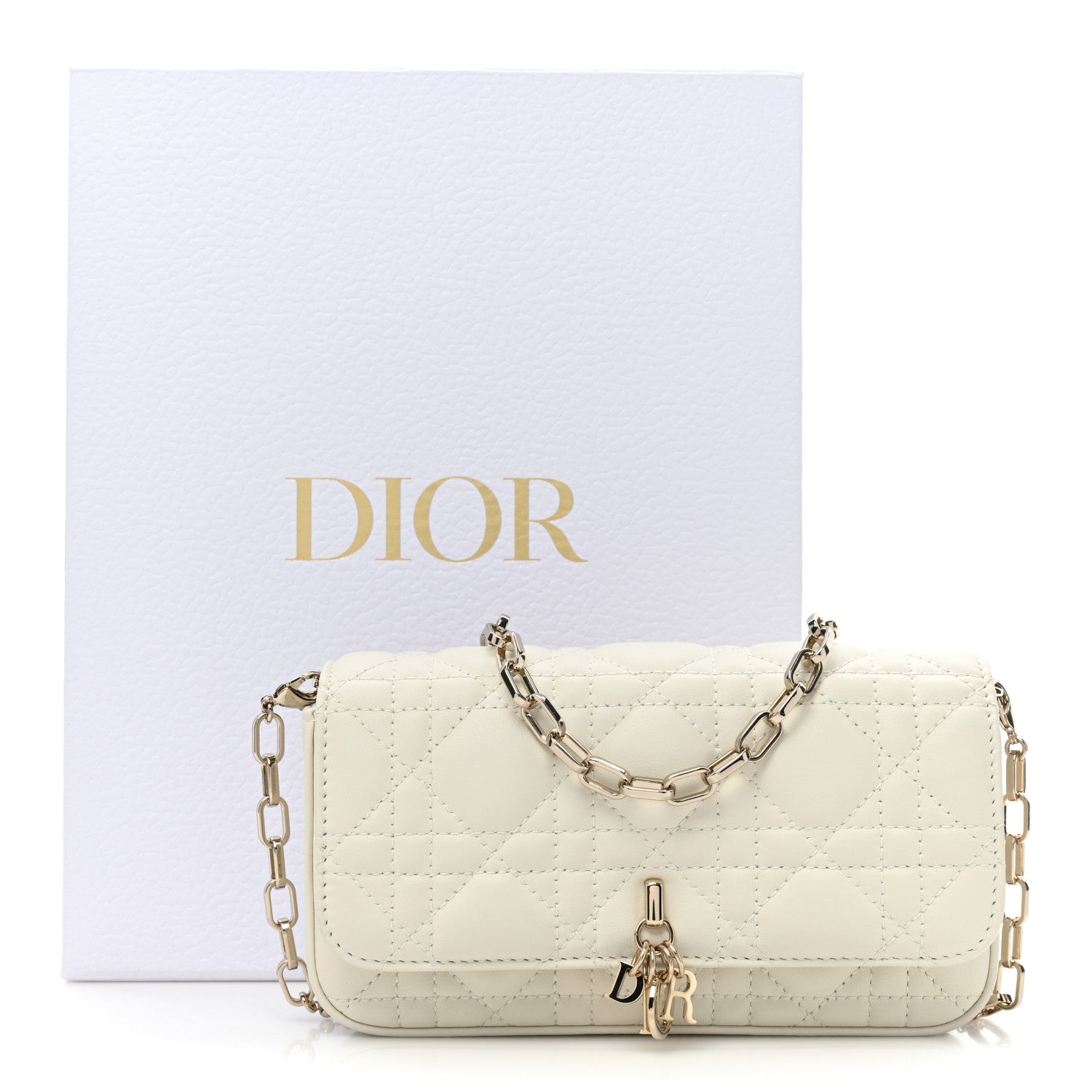 Christian Dior Lambskin Cannage Dior Talk Phone Pouch Latte 12 of 12