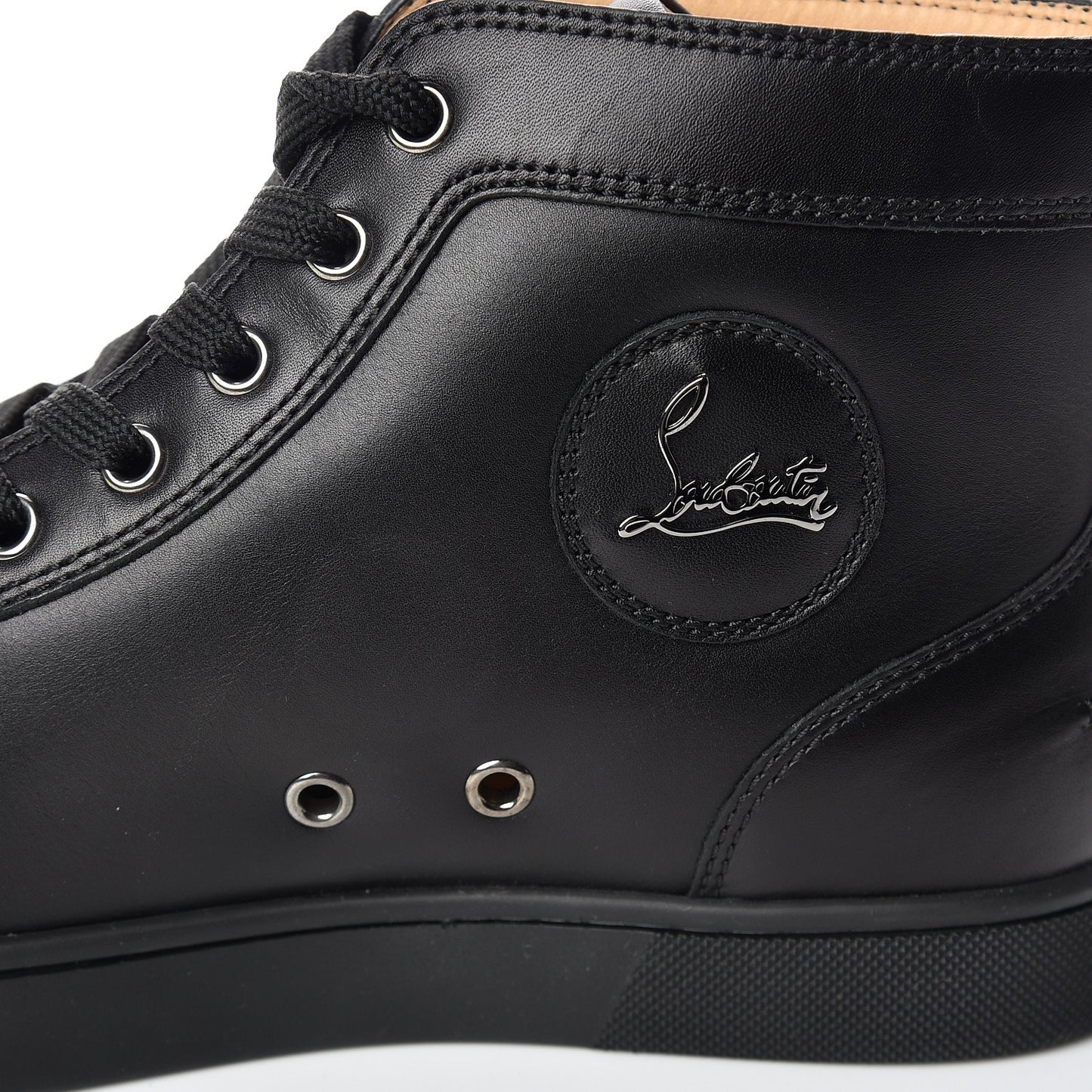 Calfskin Mens Louis High Top Sneakers 40.5 Black