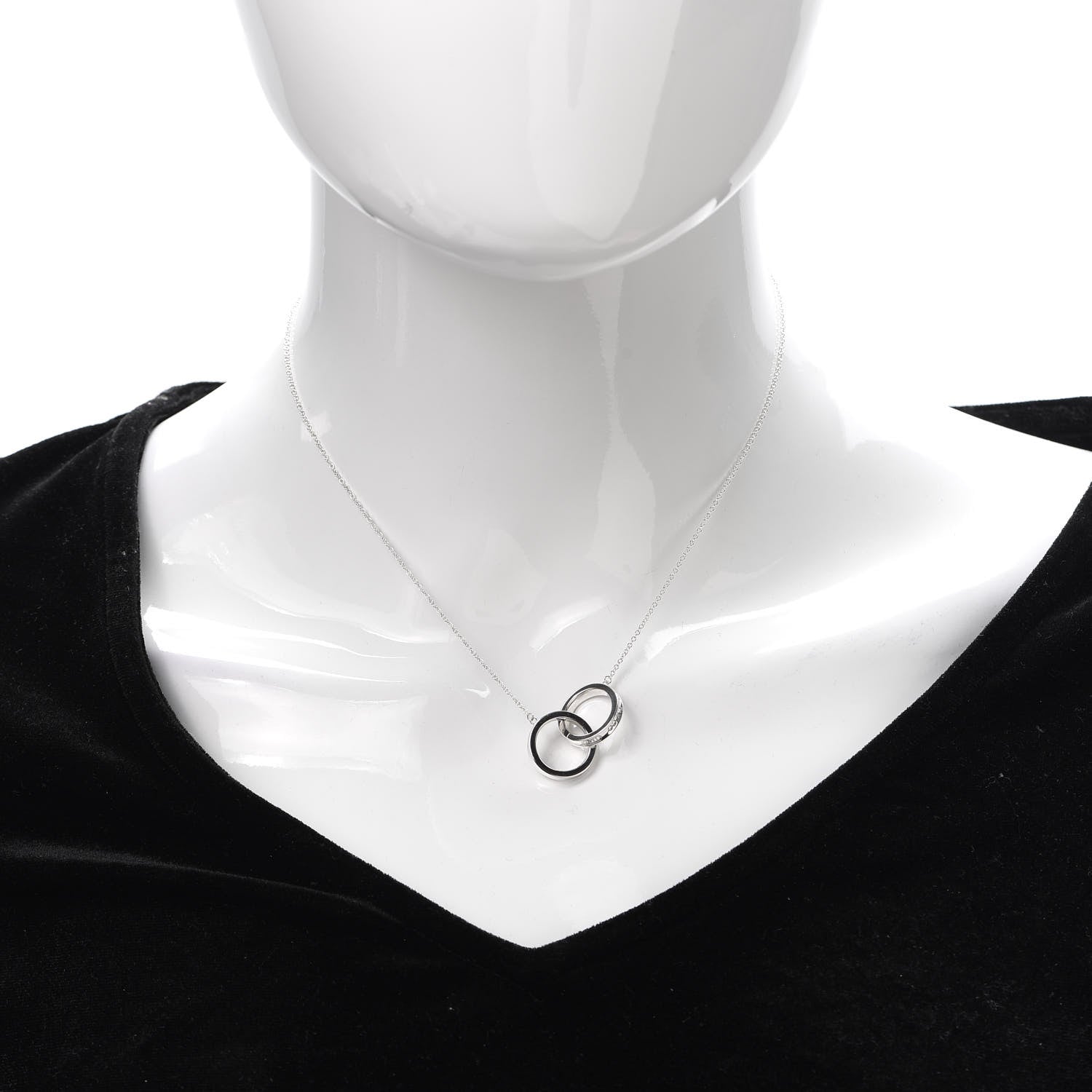 Tiffany Sterling Silver 1837 Interlocking Circles Pendant Necklace 2 of 7