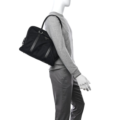 Prada Tessuto Nylon Saffiano Metal Triangle Logo Work Bag Black 2 of 14