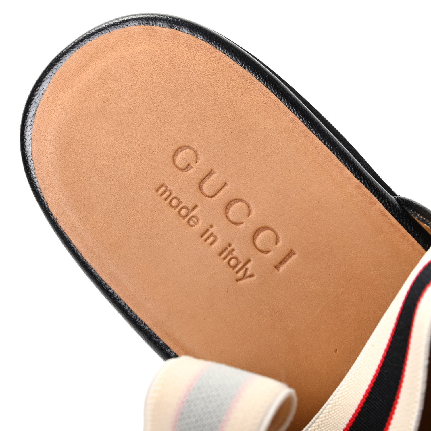 Gucci Goatskin Stripe Mens Horsebit Slingback Slippers 10.5 Black 8 of 11