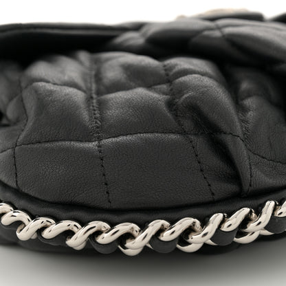 Chanel Washed Lambskin Quilted Medium Chain Around Flap  Black 9 of 10